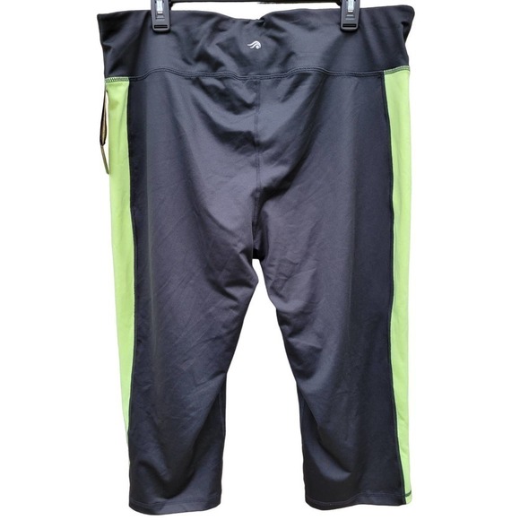 Ideology Womens Mid Rise Cropped Leggings XXL Barbell Lime NWT - Picture 4 of 10